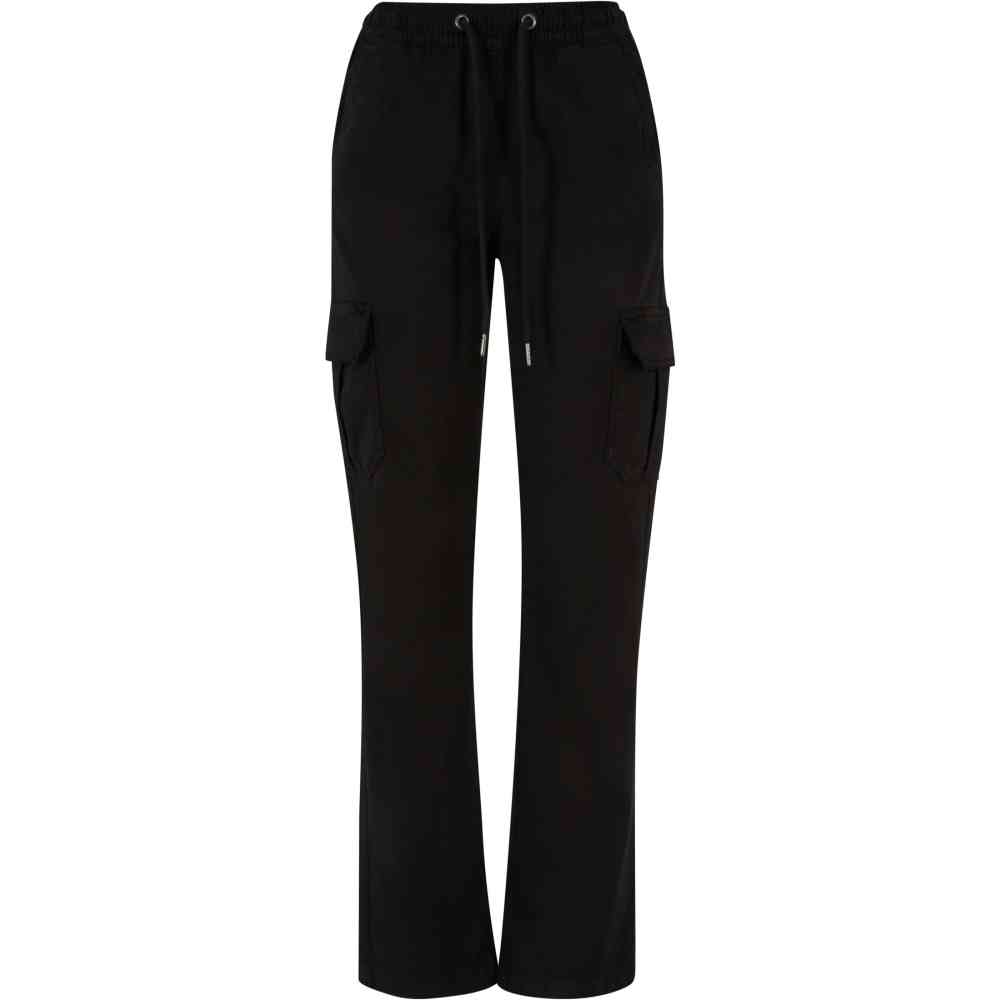 Urban Classics - High Waist Twill Cargobroek - Zwart